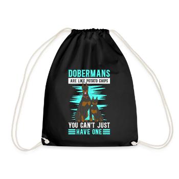 Doberman Dogs Dog Owner Gift - Drawstring Bag - black - Front