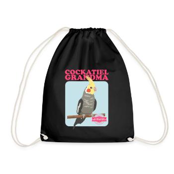 Grand-mère Cockatiel | Cadeau du propriétaire d’oiseau - Sac de sport léger - noir - Devant