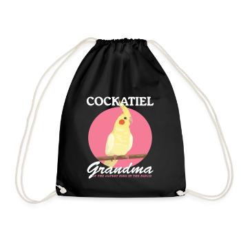 Cockatiel Grand-mère Oiseau Propriétaire Cadeau - Sac de sport léger - noir - Devant