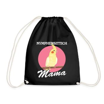 Nymphensittich Mama Vogelbesitzer Geschenk - Turnbeutel - Schwarz - Vorne