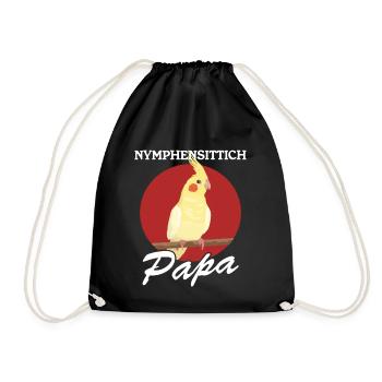 Nymphensittich Papa Vogelbesitzer Geschenk - Turnbeutel - Schwarz - Vorne