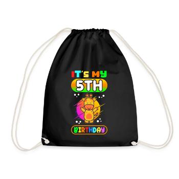 5. Geburtstag 5 Jahre alt | Geschenkidee Geschenk - Turnbeutel - Schwarz - Vorne