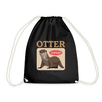Otter Otter Sea Otter Gift - Drawstring Bag - black - Front