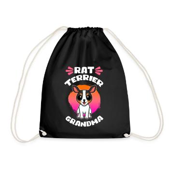 Rat Terrier Grandma Hunde Hundebesitzer Geschenk - Turnbeutel - Schwarz - Vorne