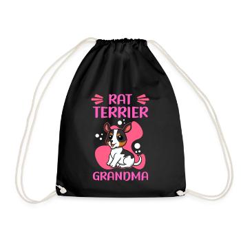 Rat Terrier Grandma Hund Hundebesitzer Geschenk - Turnbeutel - Schwarz - Vorne