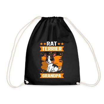 Rat Terrier Grandpa Hunde Hundebesitzer Geschenk - Turnbeutel - Schwarz - Vorne