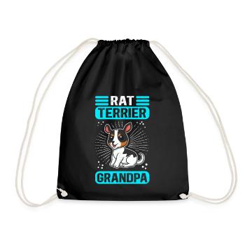 Rat Terrier Grandpa Hund Hundebesitzer Geschenk - Turnbeutel - Schwarz - Vorne