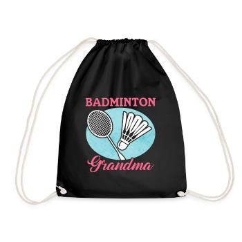 Badminton Grandma Badmintonspieler Geschenk - Turnbeutel - Schwarz - Vorne