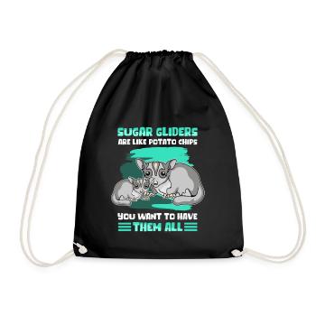 Sugar Glider Short Head Glider Cadeau - Sac de sport léger - noir - Devant