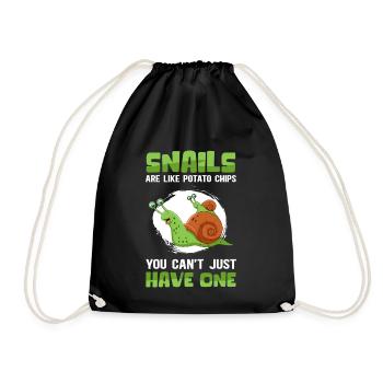 Escargot | Drôle de cadeau d’escargots - Sac de sport léger - noir - Devant