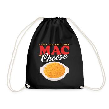Makkaroni Mit Käse Mac And Cheese Geschenk - Turnbeutel - Schwarz - Vorne