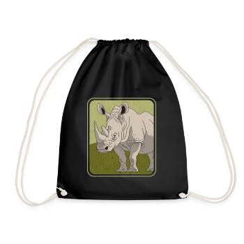 Rhinoceros Rhinoceros | Rhino Gift - Drawstring Bag - black - Front