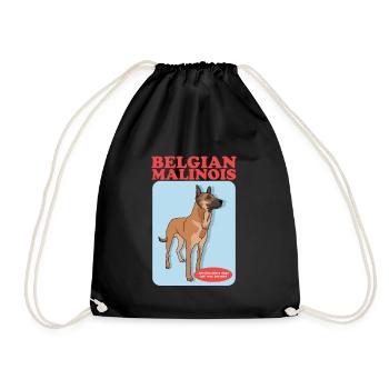 Belgian Shepherd Malinois Dog Gift - Drawstring Bag - black - Front