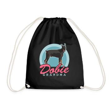 Doberman Dobie Grandma Dog Owner Gift - Drawstring Bag - black - Front
