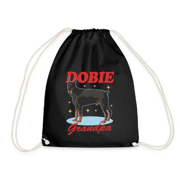 Doberman Dobie Grandpa Dog Owner Gift - Drawstring Bag - black - Front