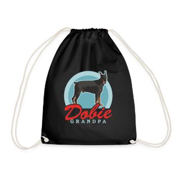 Doberman Dobie Grandpa | Dog Owner Gift - Drawstring Bag - black - Front