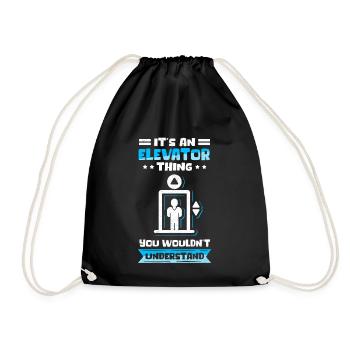 Elevator Elevator | Elevator Mechanic Gift - Drawstring Bag - black - Front