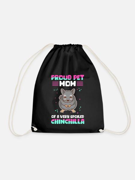 Chinchilla Mom Owner Chinchillas Gift - Drawstring Bag - black