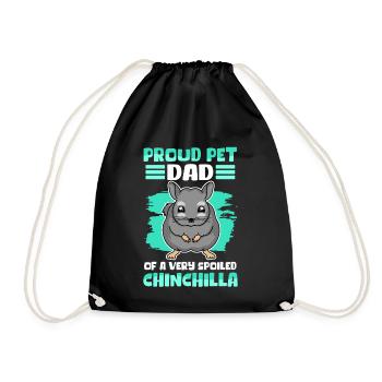 Chinchilla Dad Besitzer Chinchillas Geschenk - Turnbeutel - Schwarz - Vorne