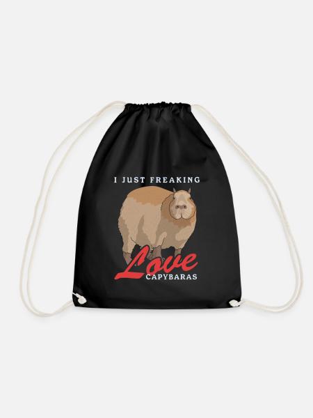 Capybara Capybaras Capybara Capybara Gift - Drawstring Bag - black