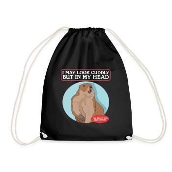 Marmots Mankai Munggen Groundhog Gift - Drawstring Bag - black - Front