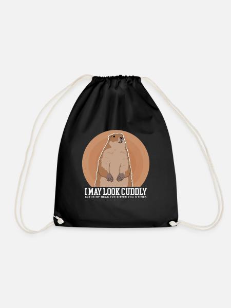 Murmeltiere Munggen Mankai Groundhog Geschenk - Turnbeutel - Schwarz