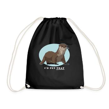 Otter Otter Sea Otter Gift - Drawstring Bag - black - Front