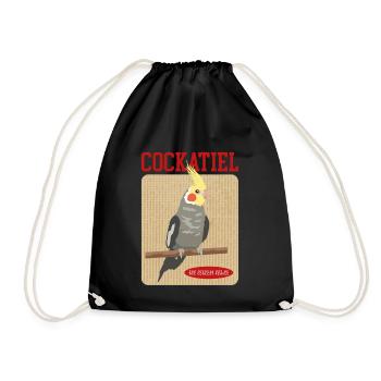 Cockatiels Bird Bird Owner Gift - Drawstring Bag - black - Front