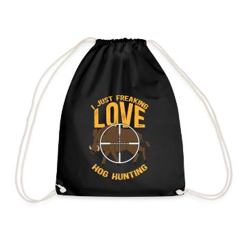 Chasse au sanglier Chasseurs Cadeau de chasse au sanglier - Sac de sport léger - noir - Devant