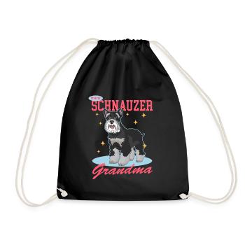 Zwergschnauzer Grandma Schnauzer Hund Geschenk - Turnbeutel - Schwarz - Vorne