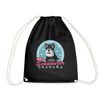 Zwergschnauzer Grandma Hunde Schnauzer Geschenk - Turnbeutel - Schwarz - Vorne