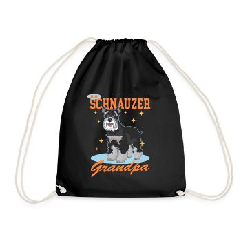 Zwergschnauzer Grandpa Schnauzer Hund Geschenk - Turnbeutel - Schwarz - Vorne