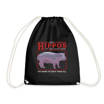 Hippos Baby Hippo Hippo Gift - Drawstring Bag - black - Front