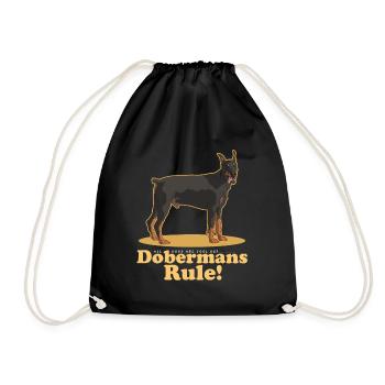 Doberman Dog Dog Owner Gift - Drawstring Bag - black - Front