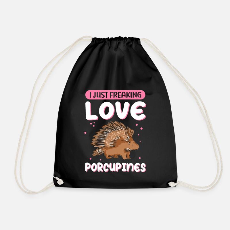Stachelschwein | Stachelschweine Geschenk - Turnbeutel - Schwarz