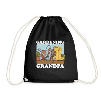 Garden hobby gardener grandpa gardening gift - Drawstring Bag - black - Front