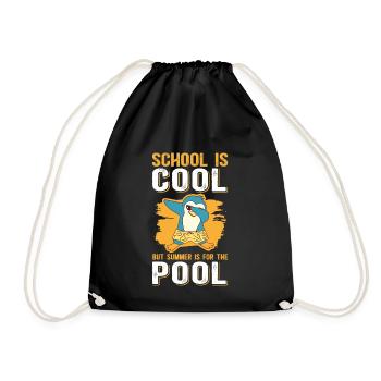 Sommerferien Ferien Schüler Schule Geschenk - Turnbeutel - Schwarz - Vorne