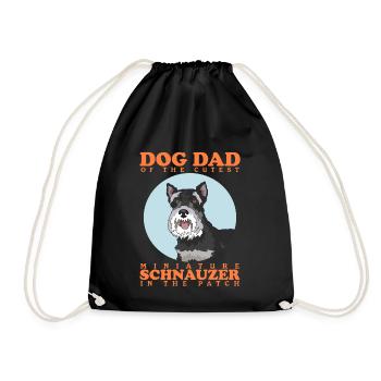 Miniature Schnauzer Dad Schnauzer Dog Gift - Drawstring Bag - black - Front