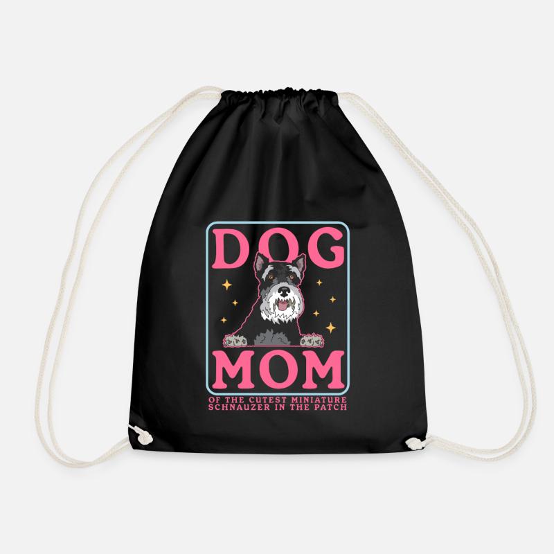 Zwergschnauzer Mom Schnauzer Hunde Geschenk - Turnbeutel - Schwarz