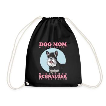 Miniature Schnauzer Mom Schnauzer Dog Gift - Drawstring Bag - black - Front