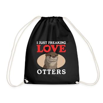 Loutre Loutre Cadeau Loutre de mer - Sac de sport léger - noir - Devant