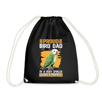 Monk Parakeet Parrots Dad Gift - Drawstring Bag - black - Front