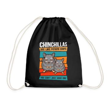 Chinchilla owner chinchillas gift - Drawstring Bag - black - Front