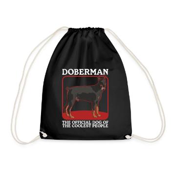 Doberman Dog Dog Owner Gift - Drawstring Bag - black - Front