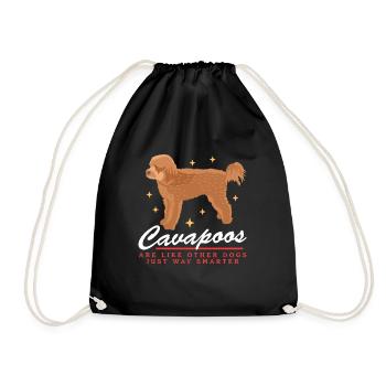 Chiens Cavapoo | Cadeau du propriétaire de chien Cavoodle - Sac de sport léger - noir - Devant
