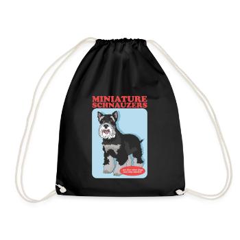Schnauzer miniature propriétaire Schnauzer chiens cadeau - Sac de sport léger - noir - Devant