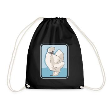 Silk Chicken Silk Chickens Silkie Chickens Gift - Drawstring Bag - black - Front