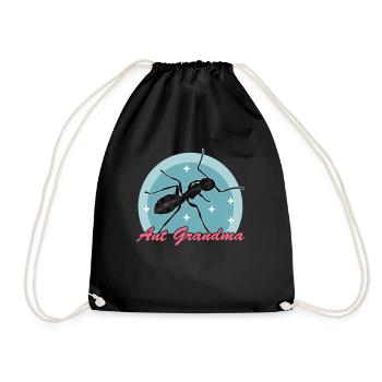 Ameisen Grandma Ameisenzucht Ameisenfarm Geschenk - Turnbeutel - Schwarz - Vorne