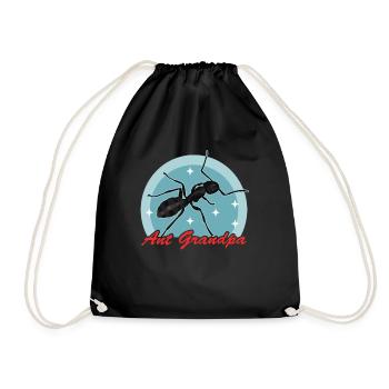 Ameisen Grandpa Ameisenzucht Ameisenfarm Geschenk - Turnbeutel - Schwarz - Vorne