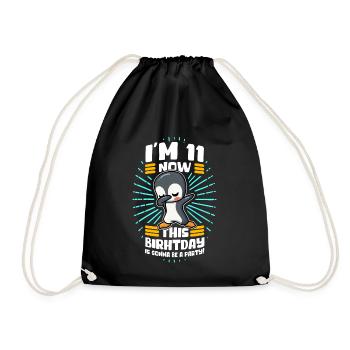 11th Birthday Gift Idea 11 Year Old Gift - Drawstring Bag - black - Front
